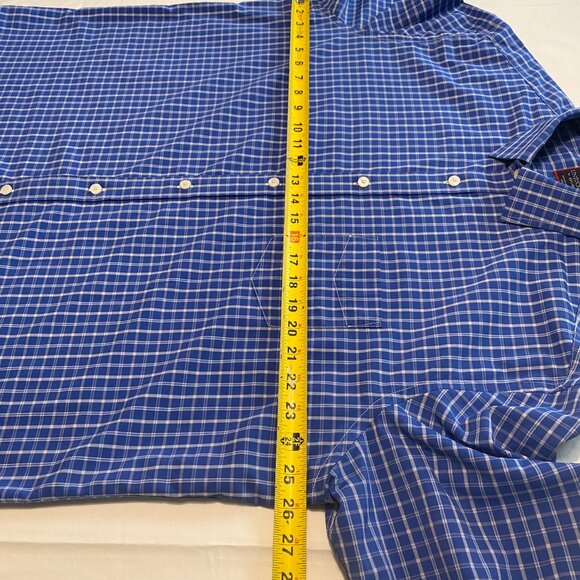 UNTUCKit Men’s Performance Kiepersol Button-Down Shirt 2XL Blue White Plaid - Picture 10 of 16